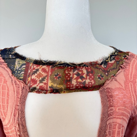 Gimmicks by BKE Size Small Tunic Oversized Long Sleeve Hippie Boho Semi Sheer - Picture 9 of 12